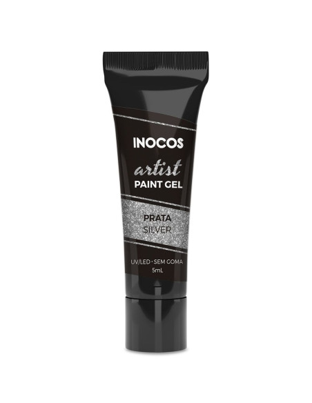 Paint Gel Artist Prata 5ml Inocos INOCOS Nail Art