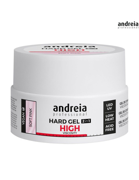 Andreia Hard Gel 2 IN 1 Soft Pink - Alta Viscosidade 22gr Gel Construção Andreia