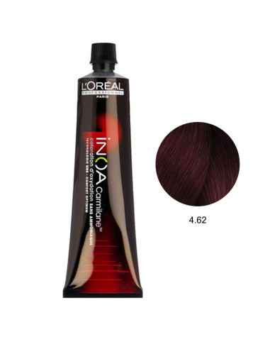 Inoa Carmilane C4.62 Castanho Vermelho Irisado 60g - L'Oreal Profissional Inoa L'Oreal