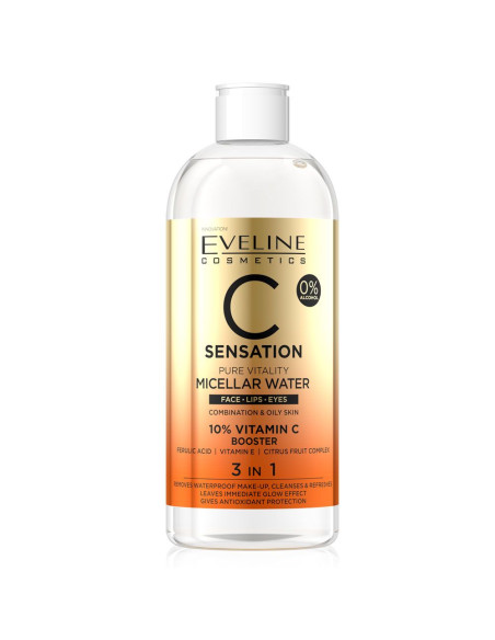 Água Micelar Desmaquilhante 400ml C Sensation - Eveline Cosmetics Desmaquilhantes