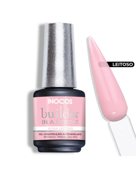 Builder in a Bottle Rosa Leitoso 15ml - INOCOS Builder in a Bottle