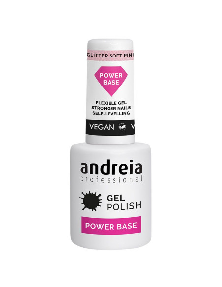 Verniz Gel Andreia Power Base - Glitter Soft Pink | Gel Polish Andreia | Andreia Higicol