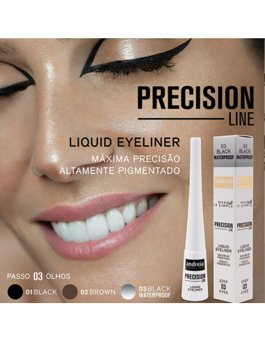 Eyeliner Líquido 3.5ml Precision 01 - Andreia Makeup Andreia Maquilhagem Olhos
