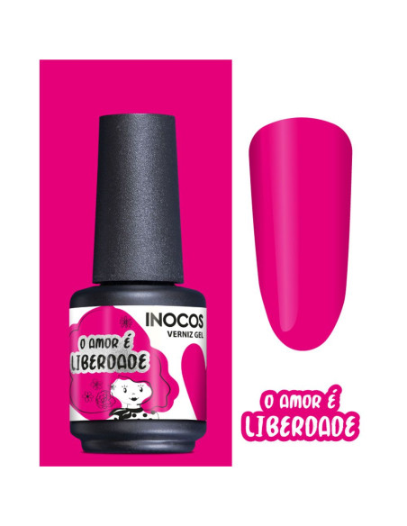 Verniz Gel Magenta Neon Amor é Liberdade 15ml - Coleção Amor é Amor INOCOS INOCOS Verniz Gel