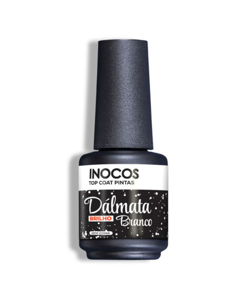 Top Coat Dálmata Branco Brilho 15ml Inocos INOCOS Complementos