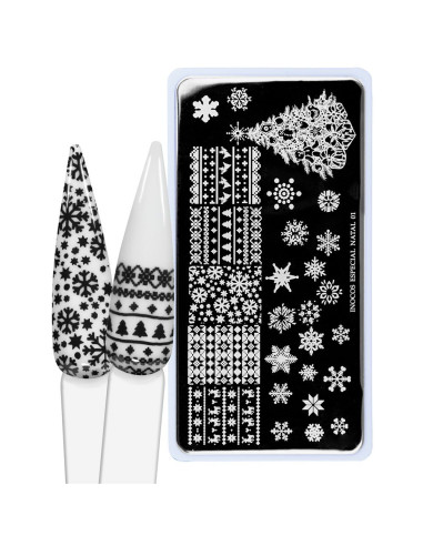 Placa de Carimbos Natal 01- Inocos INOCOS Nail Art