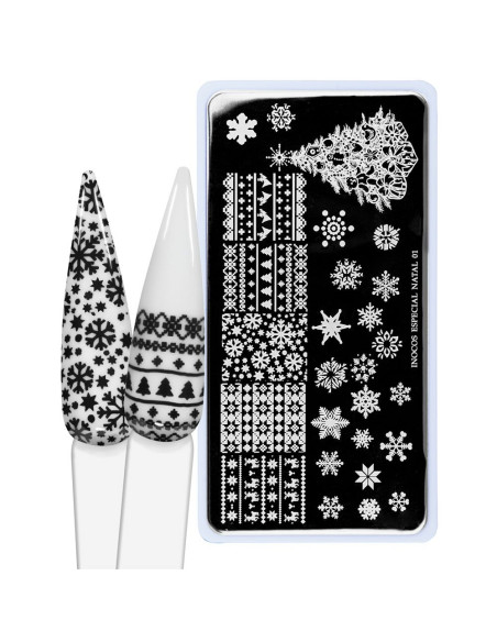 Placa de Carimbos Natal 01- Inocos INOCOS Nail Art