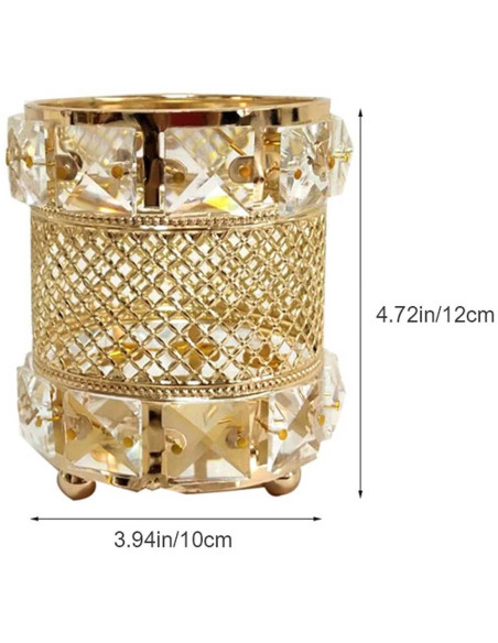 Suporte em Cristal Quadrado Dourado Estilo Clássico Expositores / Mostruários