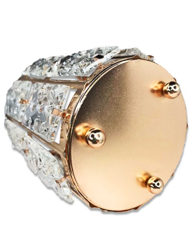 Suporte Redondo em Cristal Grande Dourado Estilo Diamante Expositores / Mostruários