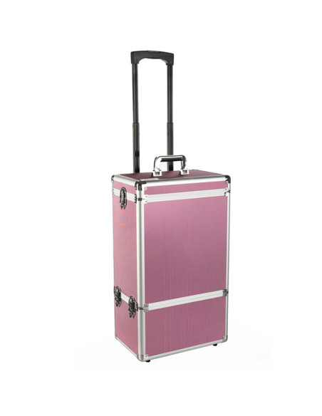 Mala Trolley LILA Rosa 4 Compartimentos Maquilhagem