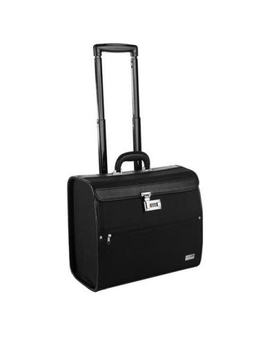 Mala Trolley Preta com Rodas | Transporte Profissional e Organizado (42x20x35cm)