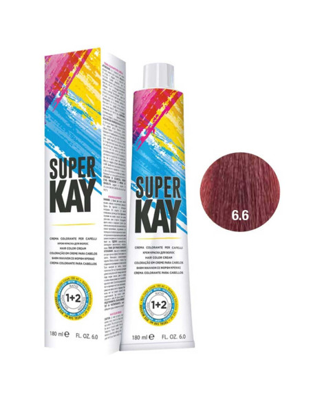 Coloração 6.6 Ruivo Escuro Avermelhado 180ml - SuperKay SUPERKAY 