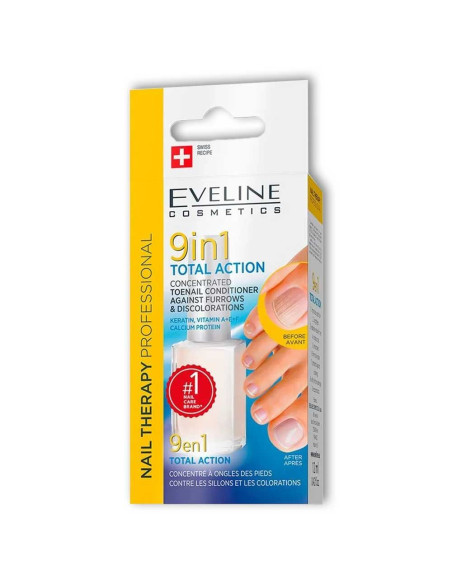 Verniz Unhas Pés 9 em 1 Total Ação 12ml - Eveline Cosmetics Tratamento Pés