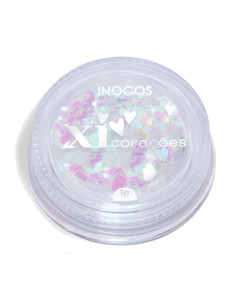 Comprar Glitter Xi Coração Branco Holo 1g - Coleção Quem Nunca INOCOS | inocos, manicure, pedicure, decoraçãodeunhas, nailart, g