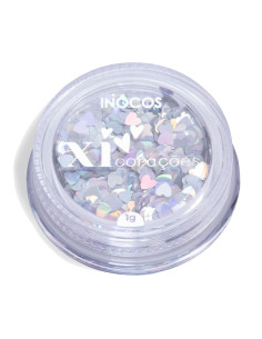 Glitter Xi Coração Prata Holo 1g - Coleção Quem Nunca INOCOS | INOCOS Nail Art | Inocos
