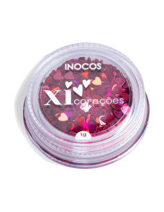 Comprar Glitter Xi Coração Rosa 1g - Coleção Quem Nunca INOCOS | unhas, inocos, manicure, rosa, pedicure, decoraçãodeunhas, nail