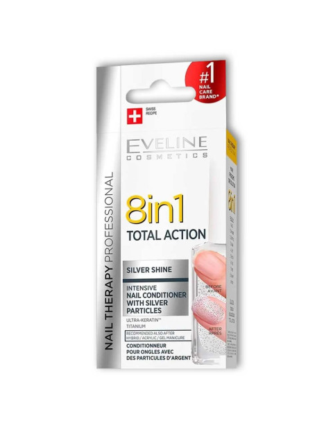 Verniz Unhas Tratamento Silver Shine 8 em 1 Ação Total 12ml - Eveline Cosmetics Tratamento da Unha