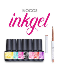 Coleção Verniz Ink Gel + Pincel Nail Art 3D Nylon - INOCOS INOCOS Complementos