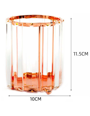 Suporte Redondo com Cristais e Detalhe Rosa Dourado Instrumentos Apoio