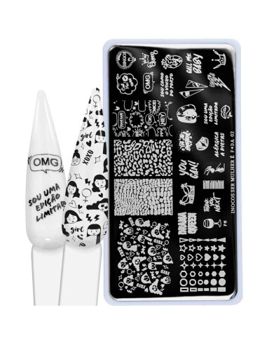 Placa de Carimbos Lady 02 - Inocos INOCOS Nail Art