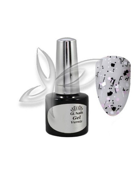 Verniz Gel Rosa/Preto/Branco 8ml Verniz Gel     GLNAILS 