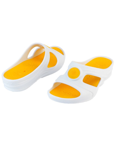 Senses Aqua Branca/ Laranja Calçado Profissional Soca WOCK Desc Calçado Outlet