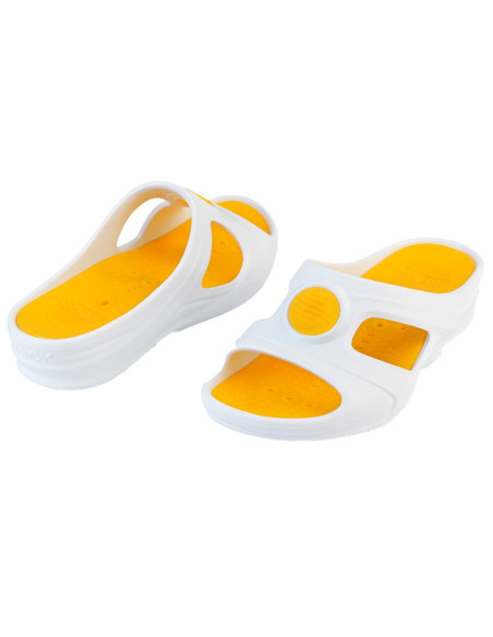 Senses Aqua Branca/ Laranja Calçado Profissional Soca WOCK Desc Calçado Outlet