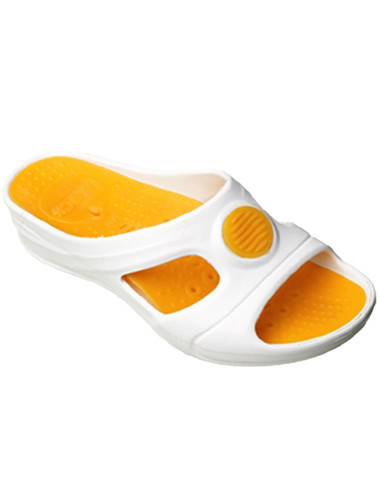 Senses Aqua Branca/ Laranja Calçado Profissional Soca WOCK Desc Calçado Outlet