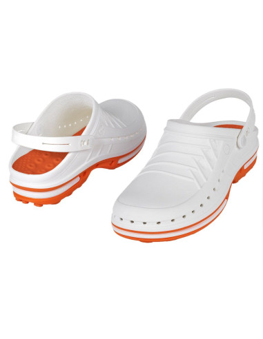 Socas Wock Clog Laranja/Branco Calçado Profissional WOCK Wock Clog