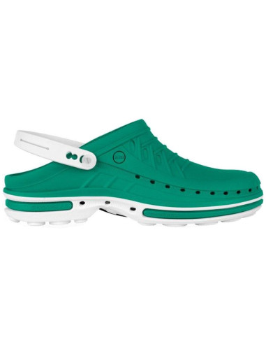 Socas Wock Clog Branco/Verde Crocs Profissionais Wock Clog