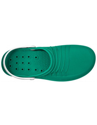 Socas Wock Clog Branco/Verde Crocs Profissionais Wock Clog