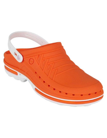 Socas Wock Clog Branco/Laranja Calçado Profissional Wock Clog