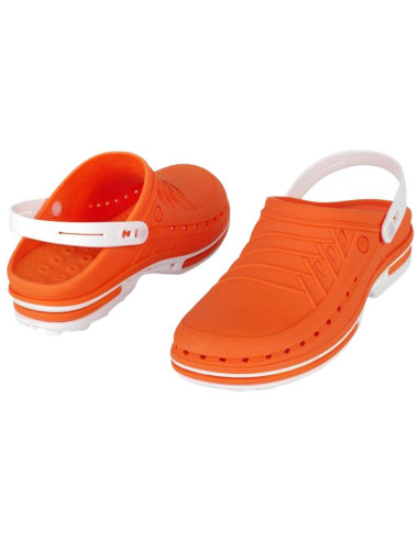 Socas Wock Clog Branco/Laranja Calçado Profissional Wock Clog