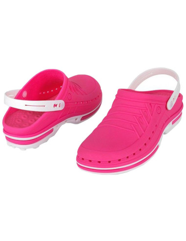 Socas Wock Clog Branco/Fúscia Crocs Hospitalares Wock Clog