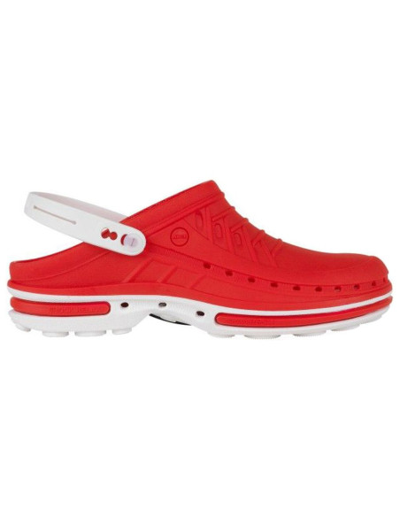 Socas Wock Clog Branco/Vermelho Crocs Hospitalares Wock Clog