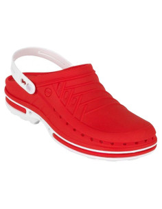 Socas Wock Clog Branco/Vermelho Crocs Hospitalares Wock Clog