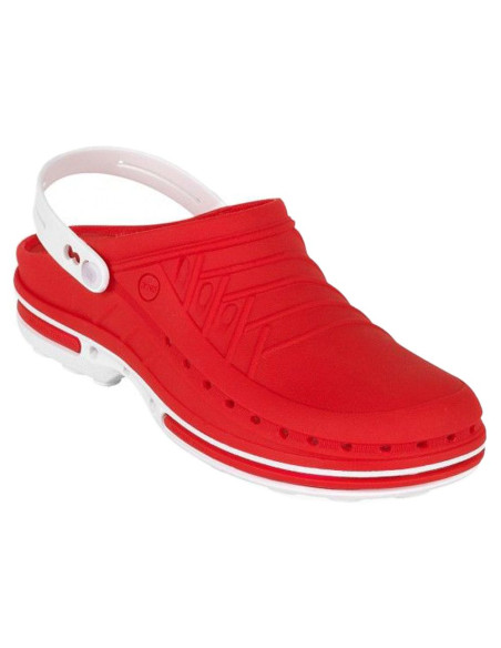 Socas Wock Clog Branco/Vermelho Crocs Hospitalares Wock Clog