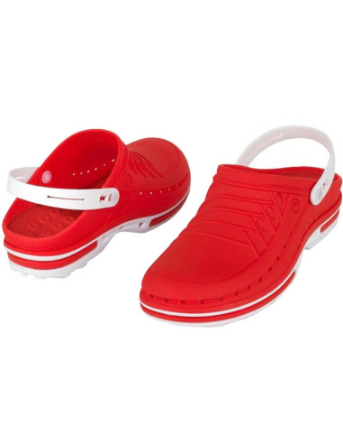 Socas Wock Clog Branco/Vermelho Crocs Hospitalares Wock Clog