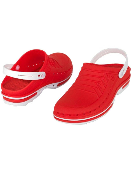 Socas Wock Clog Branco/Vermelho Crocs Hospitalares Wock Clog
