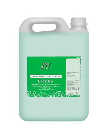 Creme Amaciador Ervas 5L Profissional Shampoos e Cremes de Rampa 