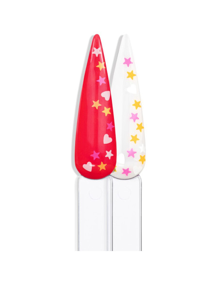 Glitter Fantasia Mix Laranja Rosa e Branco - INOCOS INOCOS Nail Art