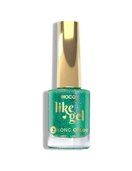 Verniz Like Gel 151 Verde Glitter Funk - Inocos INOCOS Verniz Like Gel 