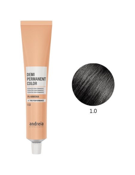 Coloração Demi-Permanente 0% Amoníaco 1.0 Vegan 100ml - Andreia Profissional Tinta sem Amoníaco e Semi Permanente da Andreia Pro