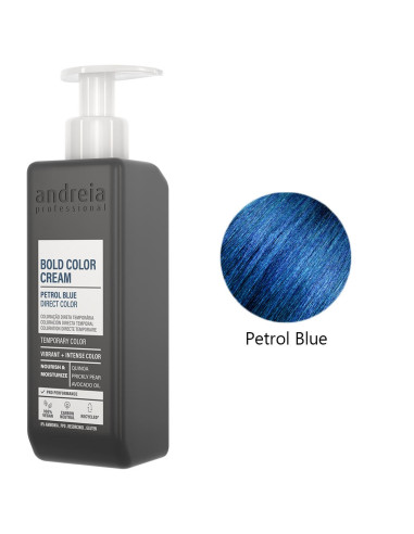Coloração Temporária Azul Petróleo Vegan 200ml - Andreia Profissional Tinta para Cabelo Temporaria gama Direct Color da Andreia 