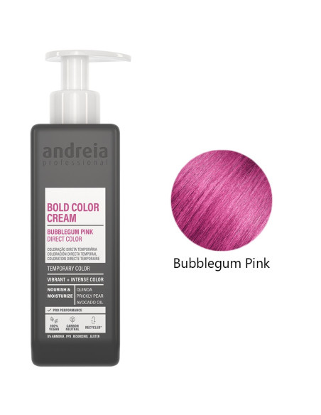 Coloração Temporária Rosa Chiclete Vegan 200ml - Andreia Profissional Tinta para Cabelo Temporaria gama Direct Color da Andreia 