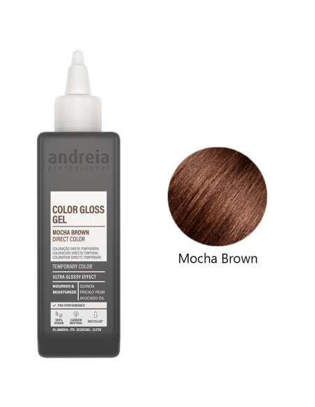 Coloração Temporária Gloss Castanho Moca Vegan 200ml - Andreia Profissional Tinta para Cabelo Temporaria gama Direct Color da An