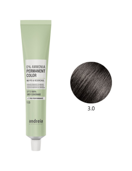 Coloração Permanente 0% Amoníaco 3.0 Vegan 100ml - Andreia Profissional Tinta Sem Amoníaco Permanente da Andreia Profissional