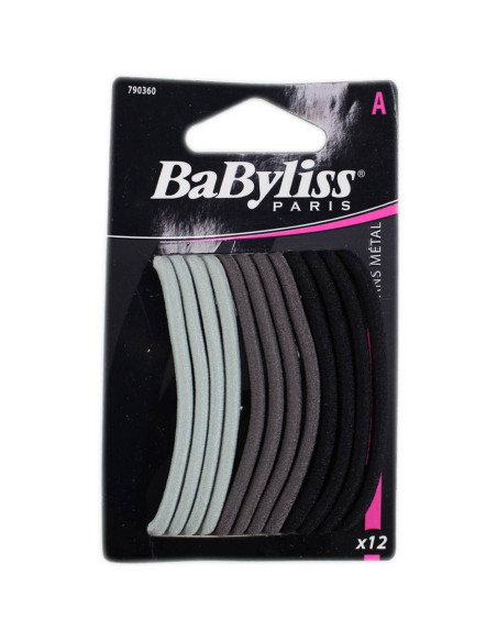 Elásticos Cabelo - Cor Cinza Pack 12 Babyliss desc Frizetes | Ganchos | Molas 