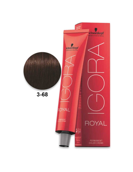 Igora Royal 3.68 Chocolate Castanho Escuro Vermelho 60ml - Schwarzkopf Igora Royal