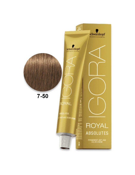 Igora Royal Absolutes 7.50 Loiro Médio Dourado Natural 60ml - Schwarzkopf Igora Royal Absolutes